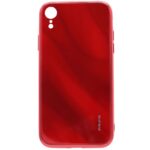 Tagakaaned Evelatus Apple iPhone XR Water Ripple Full Color Electroplating Tempered Glass Case Red