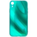 Aizmugurējais vāciņš Evelatus Apple iPhone XR Water Ripple Full Color Electroplating Tempered Glass Case Green