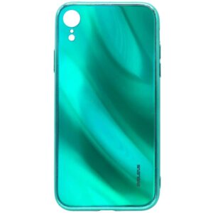 Aizmugurējais vāciņš Evelatus Apple iPhone XR Water Ripple Full Color Electroplating Tempered Glass Case Green