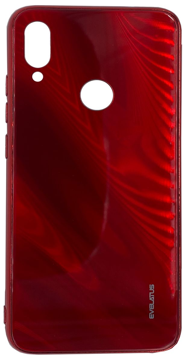 Back panel cover Evelatus Xiaomi Note 7 Water Ripple Full Color Electroplating Tempered Glass Case Red