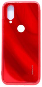 Aizmugurējais vāciņš Evelatus Xiaomi Redmi 7 Water Ripple Full Color Electroplating Tempered Glass Case Red