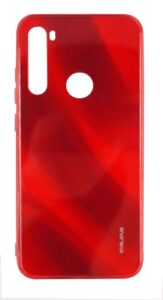 Nugarėlės dėklai Evelatus Xiaomi Xiaomi Redmi Note 8 / Redmi Note 8 2021 Water Ripple Full Color Electroplating Tempered Glass Case Red
