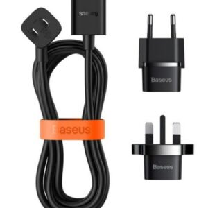 Adapteris Baseus Universal PowerCombo cable / extension cord with mini power strip 1m black (EU and UK power adapter Black
