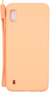 Nugarėlės dėklai Evelatus Samsung Galaxy A10 Soft Touch Silicone Case with Strap Pink