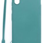 Back panel cover Evelatus Samsung Galaxy A10 Soft Touch Silicone Case with Strap Blue