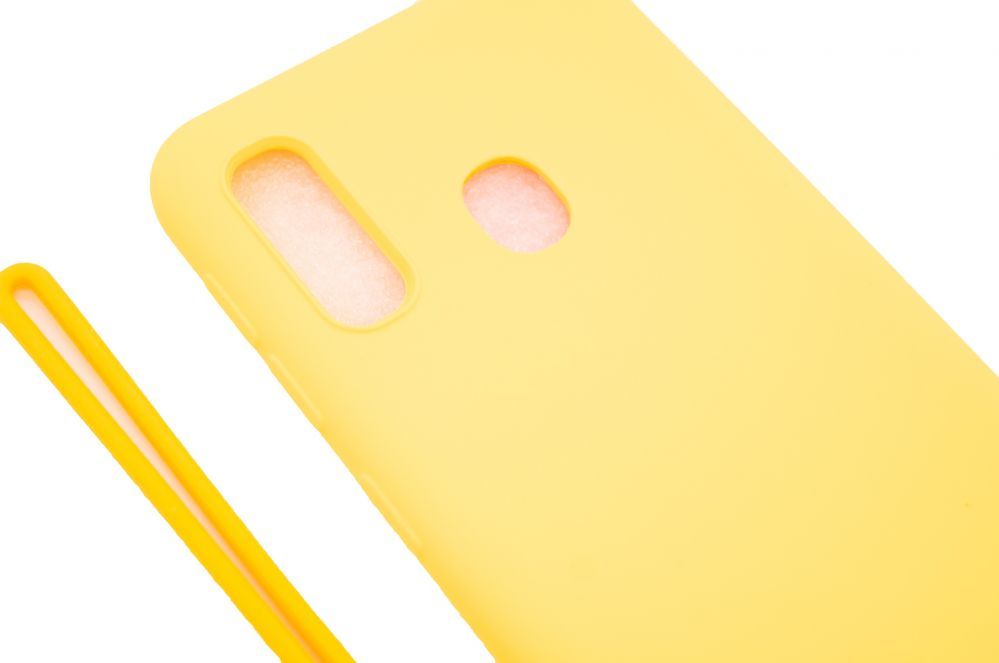 Tagakaaned Evelatus Samsung A20e Soft Touch Silicone Case with Strap Yellow