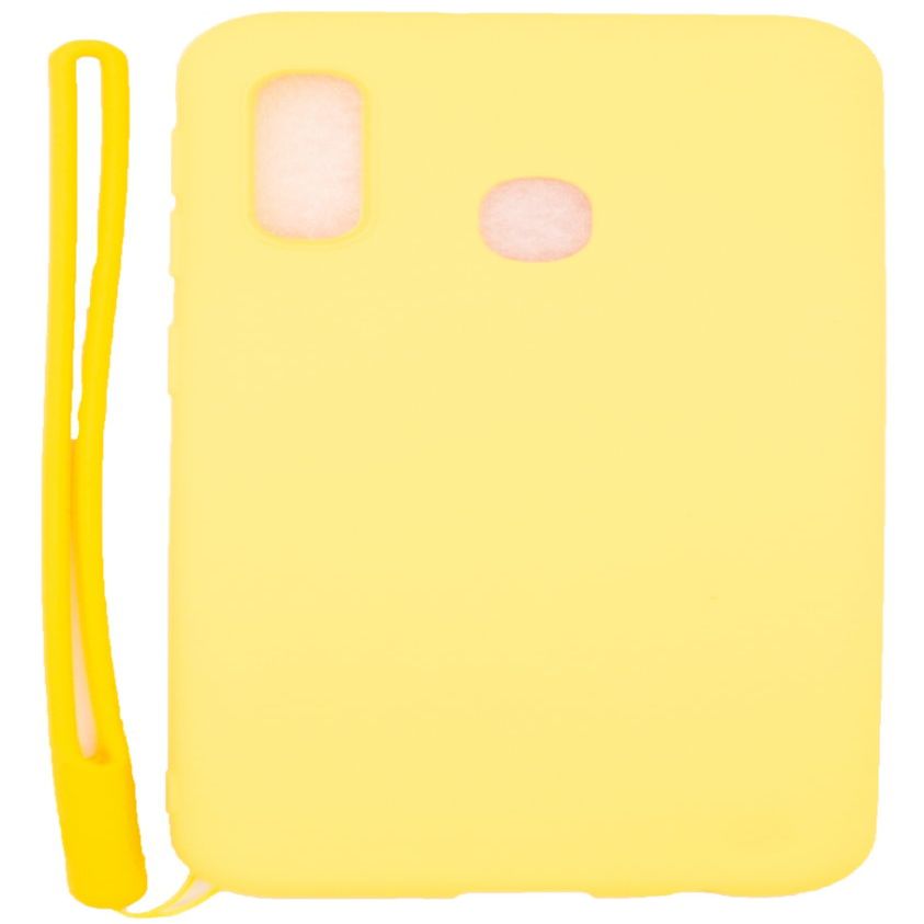 Tagakaaned Evelatus Samsung A20e Soft Touch Silicone Case with Strap Yellow