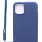 Back panel cover Evelatus Apple iPhone 11 Pro Soft Touch Silicone Case with Strap Dark Blue