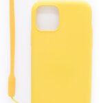 Nugarėlės dėklai Evelatus Apple iPhone 11 Pro Soft Touch Silicone Case with Strap Yellow