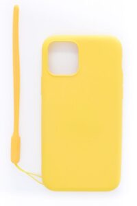 Aizmugurējais vāciņš Evelatus Apple iPhone 11 Pro Soft Touch Silicone Case with Strap Yellow