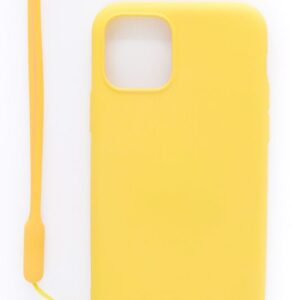 Aizmugurējais vāciņš Evelatus Apple iPhone 11 Pro Soft Touch Silicone Case with Strap Yellow