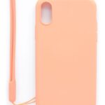 Back panel cover Evelatus Apple iPhone X/XS Soft Touch Silicone Case with Strap Pink