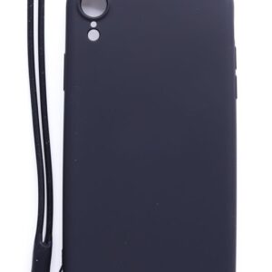 Aizmugurējais vāciņš Evelatus Apple iPhone XR Soft Touch Silicone Case with Strap Black