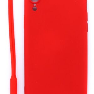 Aizmugurējais vāciņš Evelatus Apple iPhone XR Soft Touch Silicone Case with Strap Red