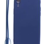 Nugarėlės dėklai Evelatus Apple iPhone XR Soft Touch Silicone Case with Strap Dark Blue