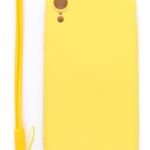 Back panel cover Evelatus Apple iPhone XR Soft Touch Silicone Case with Strap Yellow