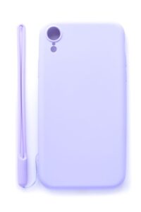 Aizmugurējais vāciņš Evelatus Apple iPhone XR Soft Touch Silicone Case with Strap Purple