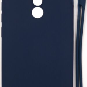 Back panel cover Evelatus Xiaomi Redmi 8 Soft Touch Silicone Case with Strap Dark Blue