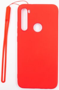 Nugarėlės dėklai Evelatus Xiaomi Xiaomi Redmi Note 8 / Redmi Note 8 2021 Soft Touch Silicone Case with Strap Red