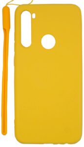 Aizmugurējais vāciņš Evelatus Xiaomi Xiaomi Redmi Note 8 / Redmi Note 8 2021 Soft Touch Silicone Case with Strap Yellow