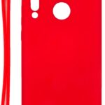 Чехол на заднюю панель Evelatus Huawei P30 Lite Soft Touch Silicone Case with Strap Red