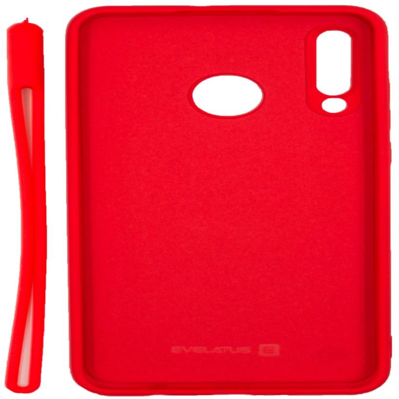 Aizmugurējais vāciņš Evelatus Huawei P30 Lite Soft Touch Silicone Case with Strap Red