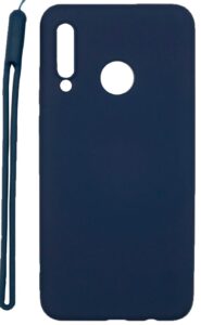 Aizmugurējais vāciņš Evelatus Huawei P30 Lite Soft Touch Silicone Case with Strap Dark Blue