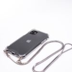 Aizmugurējais vāciņš Evelatus Apple iPhone 11 Pro Max Silicone Transparent with Necklace TPU Strap Silver