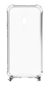 Aizmugurējais vāciņš Evelatus Xiaomi Redmi 8 Silicone Transparent with Necklace TPU Strap Silver