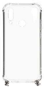 Back panel cover Evelatus Huawei P30 Lite Silicone Transparent with Necklace TPU Strap Space Gray