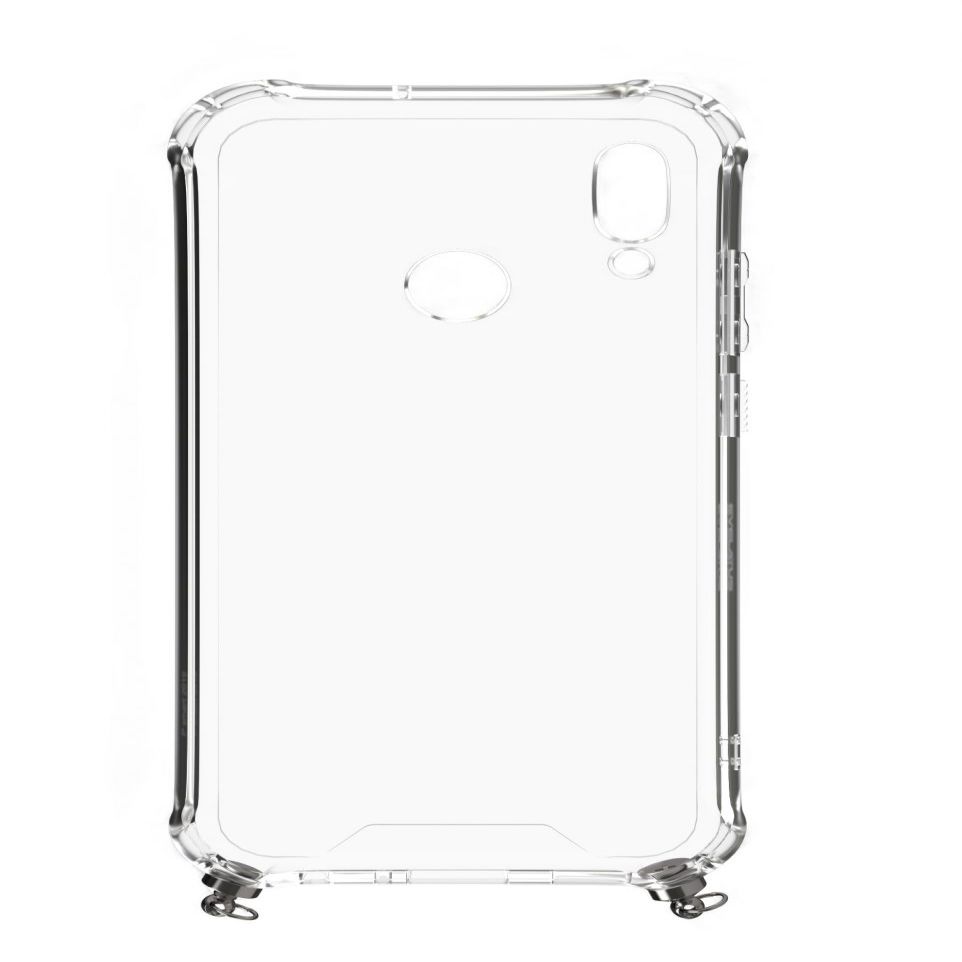 Tagakaaned Evelatus Huawei P Smart 2019 Silicone Transparent with Necklace TPU Strap Silver