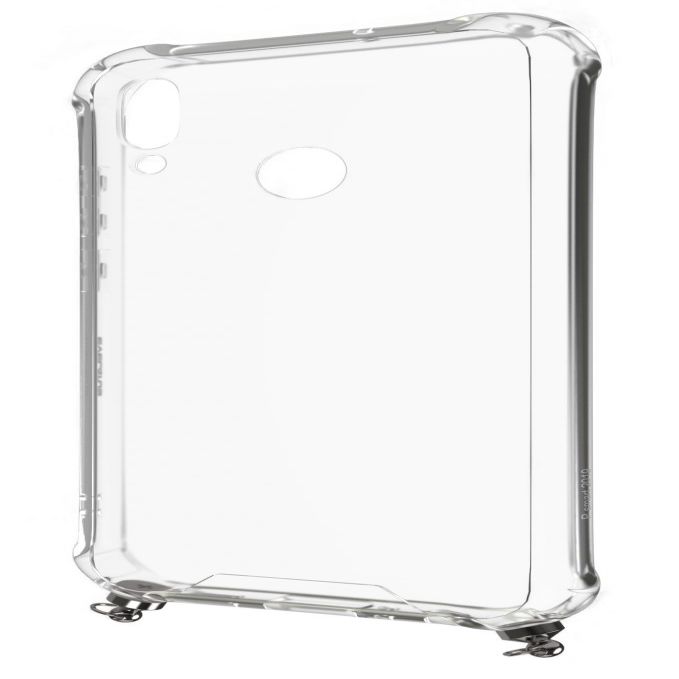 Tagakaaned Evelatus Huawei P Smart 2019 Silicone Transparent with Necklace TPU Strap Silver