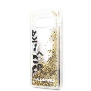 Aizmugurējais vāciņš Karl Lagerfeld Samsung Galaxy S10e Glitter Floatting Cover Black Gold