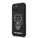 Чехол на заднюю панель Karl Lagerfeld Apple iPhone 11 Pro Silicone Ikonik White Outline Black