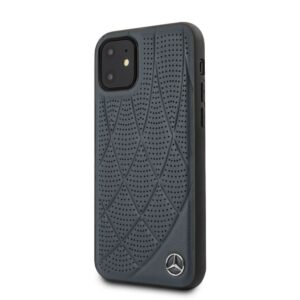 Aizmugurējais vāciņš Mercedes-Benz Apple iPhone 11 Quilted Genuine Leather Blue