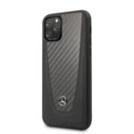 Back panel cover Mercedes-Benz Apple iPhone 11 Pro Hard Case Leather Carbon Fiber Black