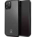 Back panel cover Mercedes-Benz Apple iPhone 11 Pro Max Hard Case Leather Carbon Fiber Black