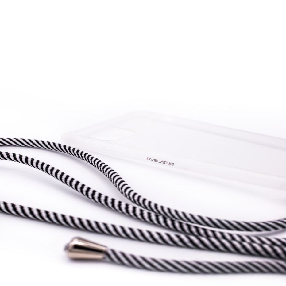 Tagakaaned Evelatus Apple iPhone 7/8/SE2020/SE2022 Case with rope Black Stripes Transparent