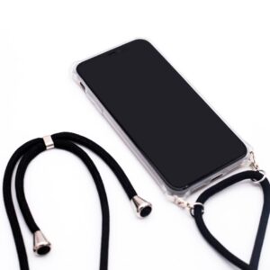 Aizmugurējais vāciņš Evelatus Samsung A40s Case with rope Black Transparent