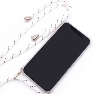 Back panel cover Evelatus Samsung A50s Case with rope White Stripes Transparent