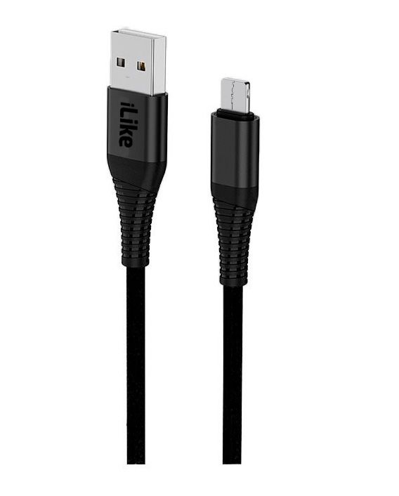 Kabelis iLike - iLike Charging Cable for MicroUSB ICM01 Black