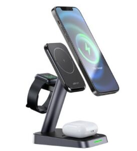 Dock station Acefast  E3 desktop three-in-one wireless charging stand Black