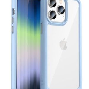 Back panel cover iLike Apple iPhone 14 Pro Max hard case with a gel frame Translucent Blue
