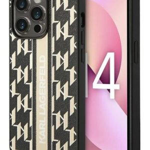 Back panel cover Karl Lagerfeld Apple iPhone 14 Pro Max 6.7 Monogram Stripe Brown