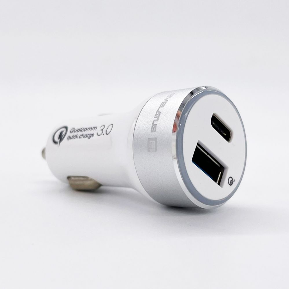 Auto charger Evelatus - Evelatus Quick Car Charger QCC03, QCC03WH White