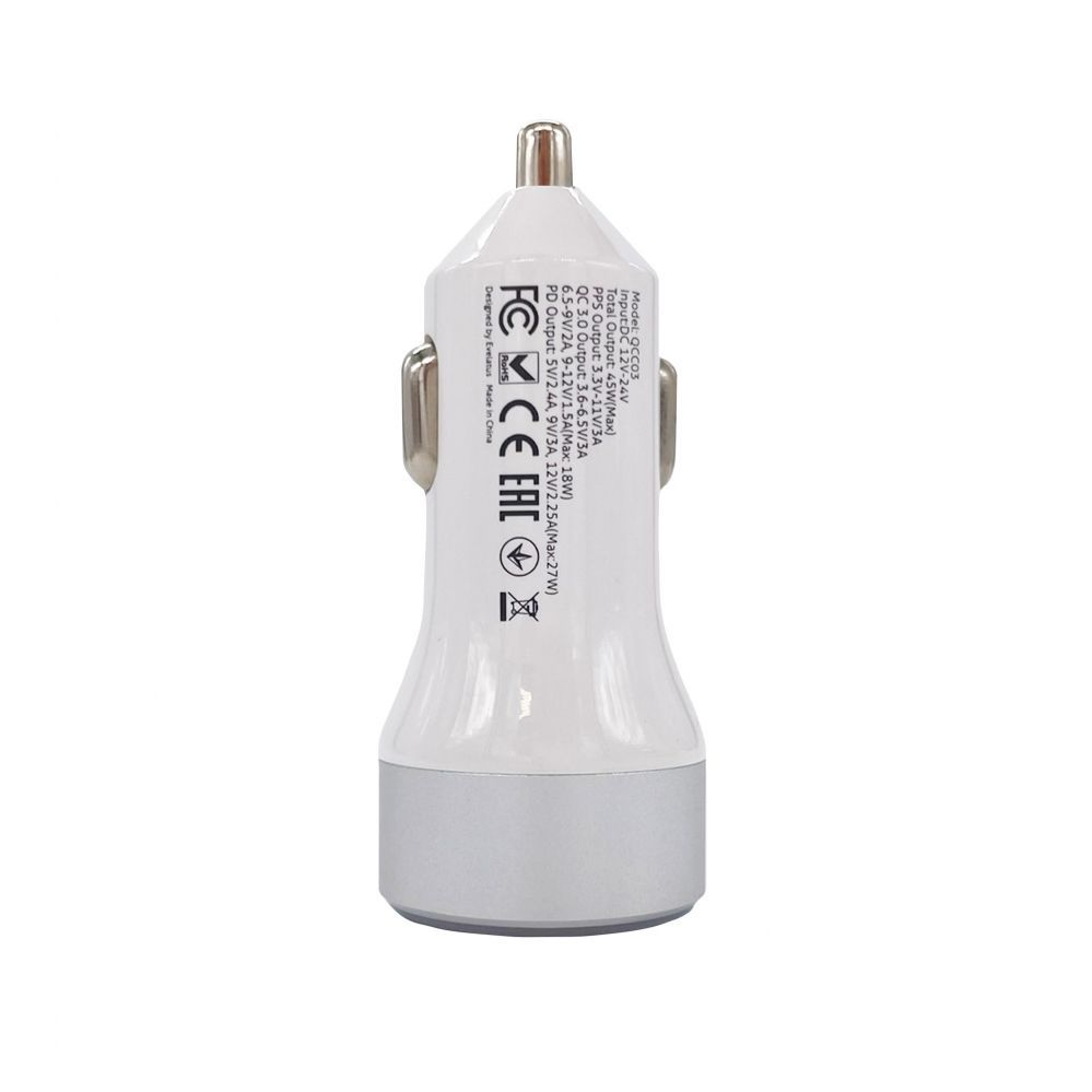 Auto charger Evelatus - Evelatus Quick Car Charger QCC03, QCC03WH White