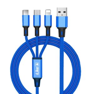 Kaabel iLike  Charging Cable 3 in 1 CCI02 Blue