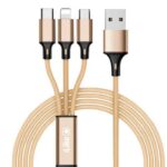Kabelis iLike  Charging Cable 3 in 1 CCI02 Gold