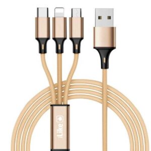 Cable iLike  Charging Cable 3 in 1 CCI02 Gold