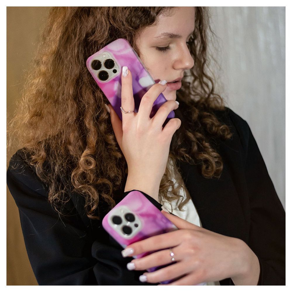 Back panel cover Evelatus Apple iPhone 13 Pro Max Premium Silicone case Customized Print Purple